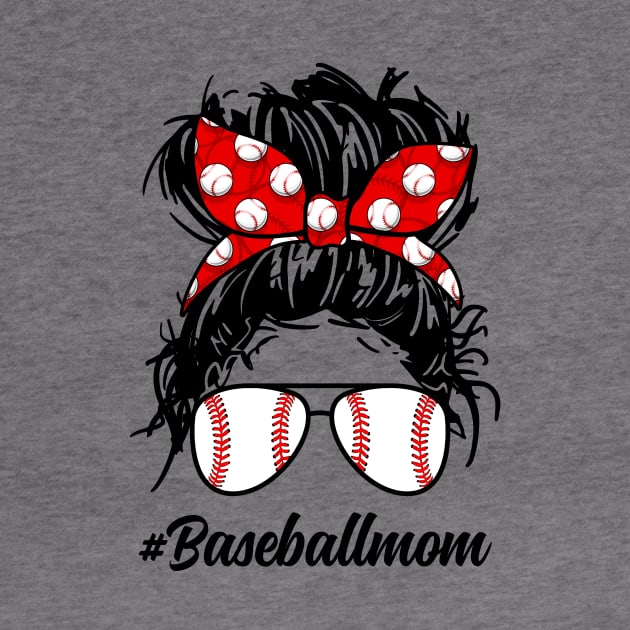 Baseball Mom Mother Day Messy Bun by Pelman